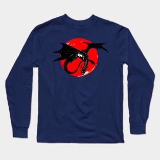 dragon on the background of the red moon Long Sleeve T-Shirt